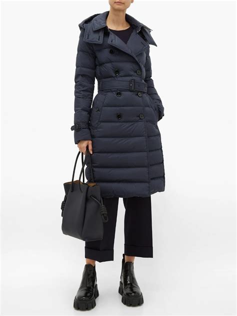 burberry arniston double-breasted quilted-shell coat|Burberry Arniston Long Double Breasted Puffer Trench Coat.